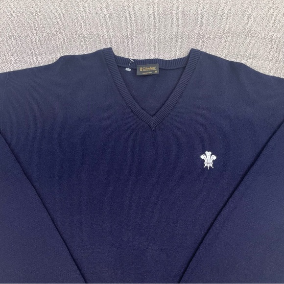 Glenbrae Sweater Adult Extra Large Blue V-Neck Lambs Wool Pullover Preppy Men - Picture 3 of 13